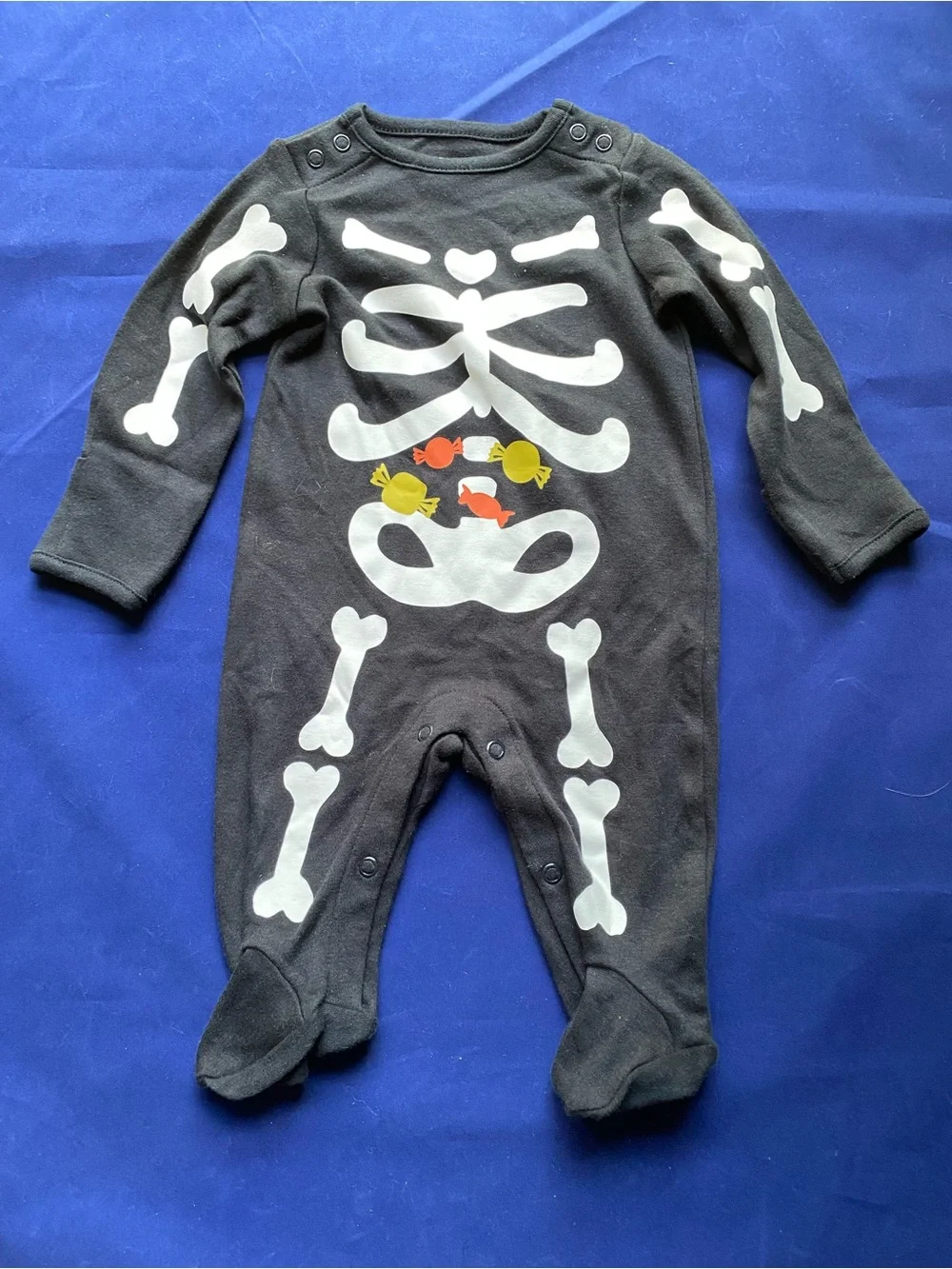 New Halloween Carter’s 3 Months Skeleton Black One Piece